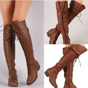Lace up riding boots